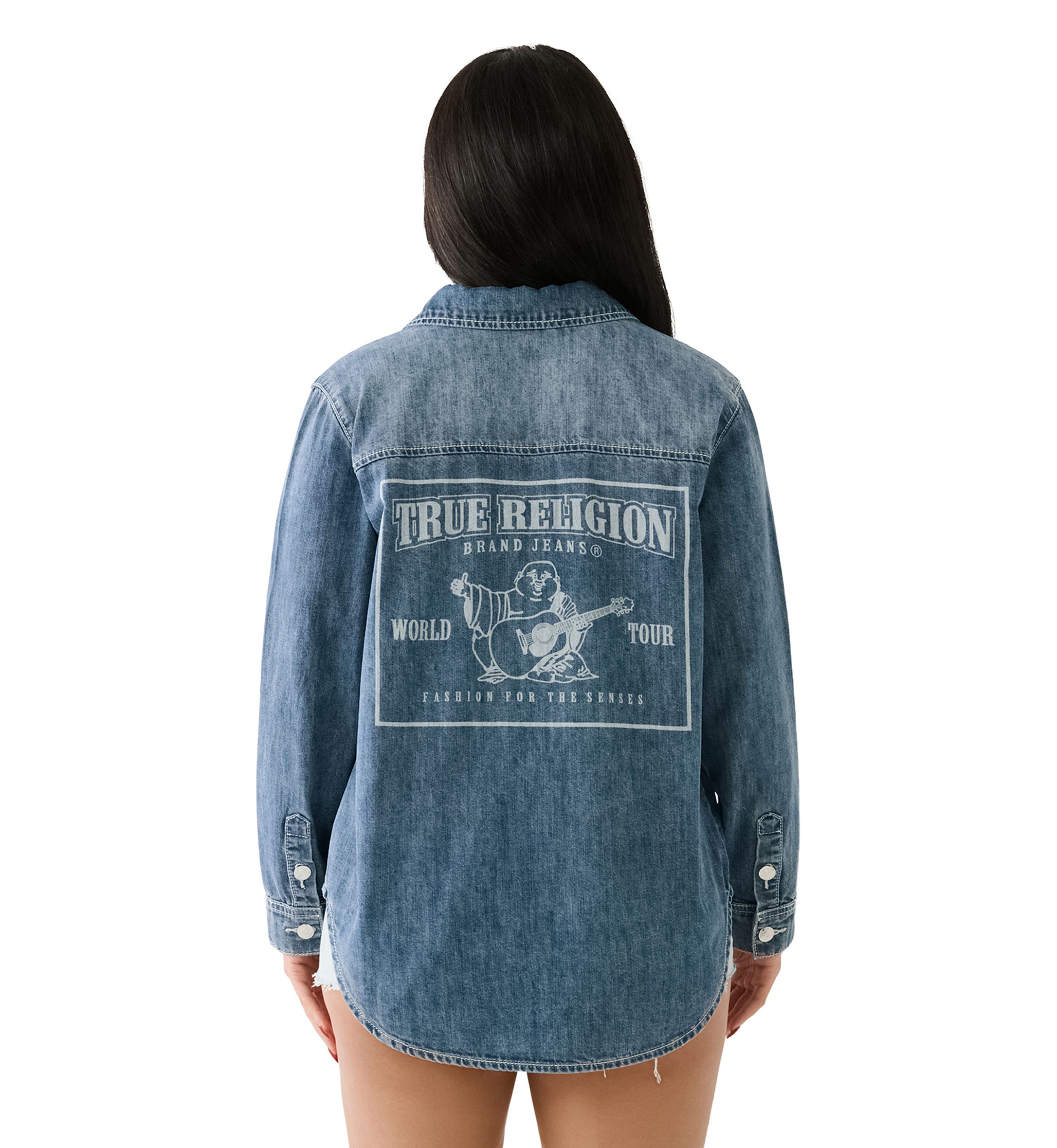 Womens World Tour Logo Denim Shirt