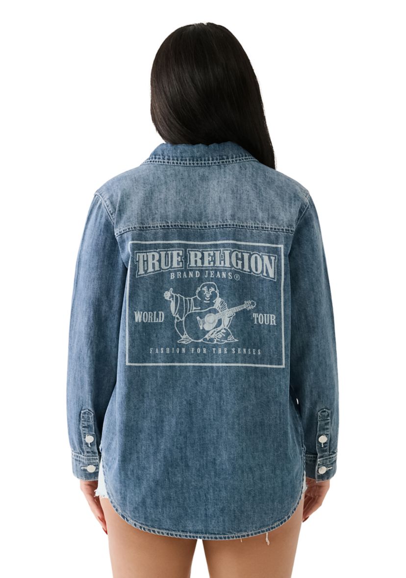 Womens World Tour Logo Denim Shirt