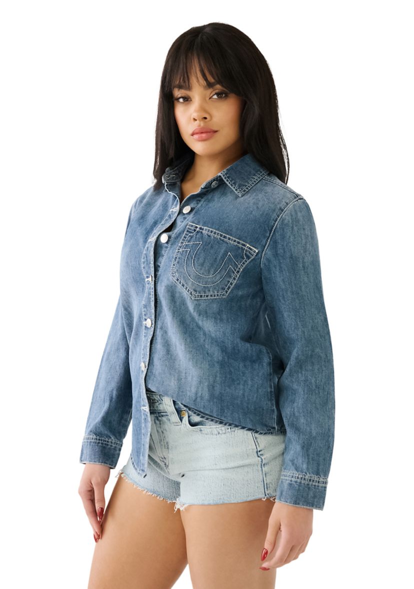 Womens World Tour Logo Denim Shirt