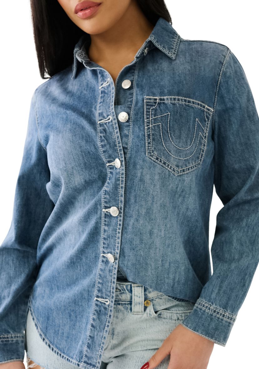 Womens World Tour Logo Denim Shirt