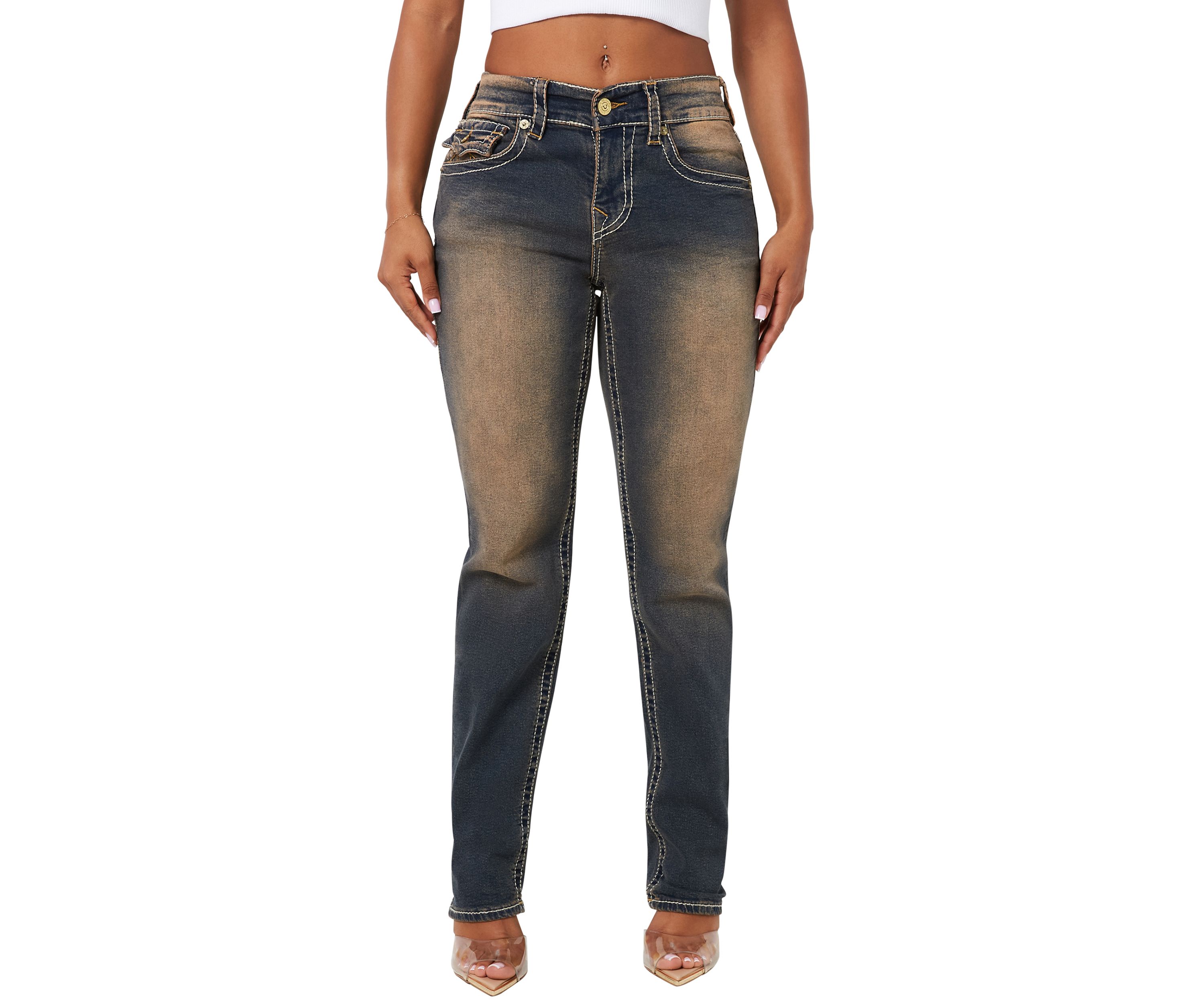 Womens Ricki Relaxed Straight Denim Jeans