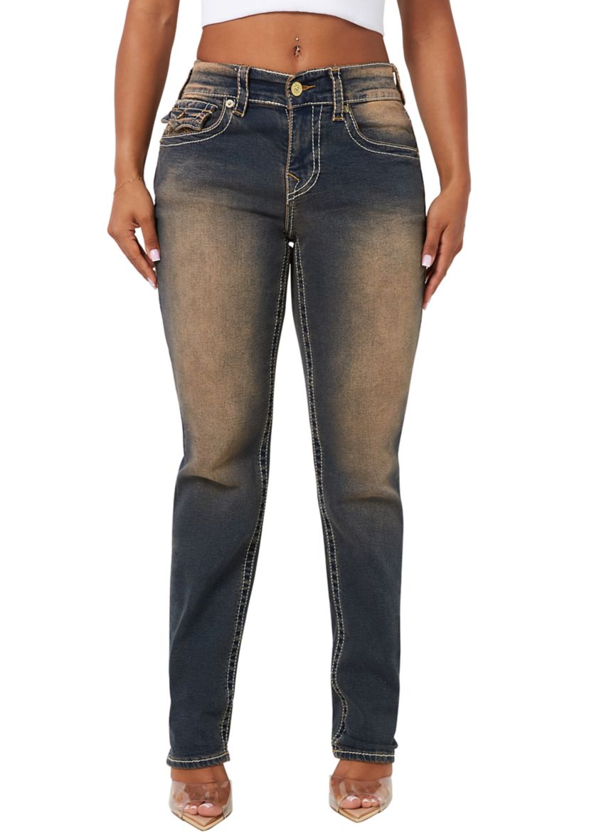 Womens Ricki Relaxed Straight Denim Jeans