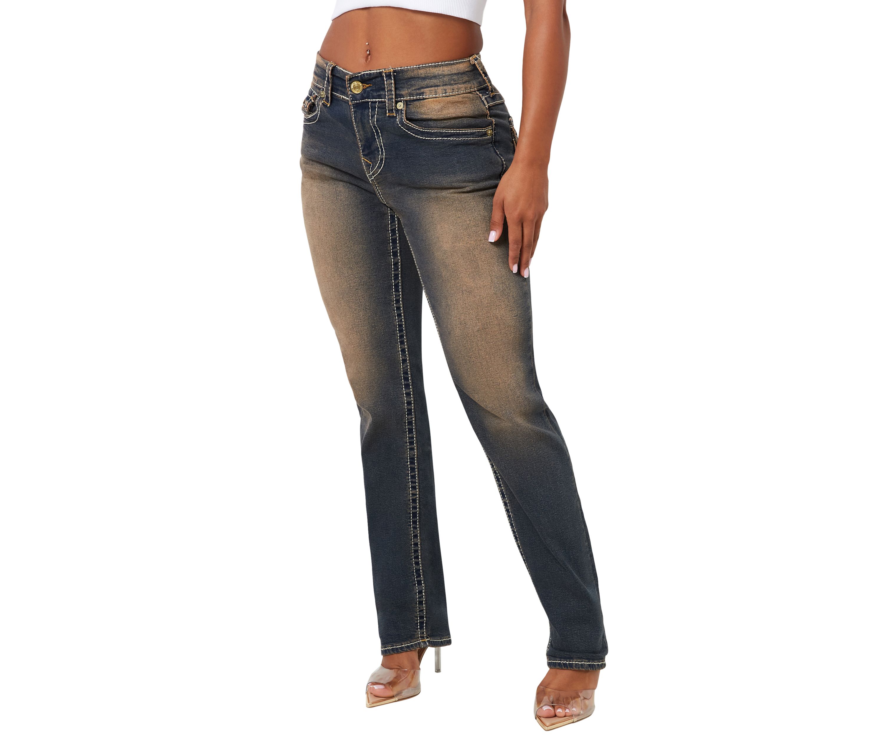 Womens Ricki Relaxed Straight Denim Jeans