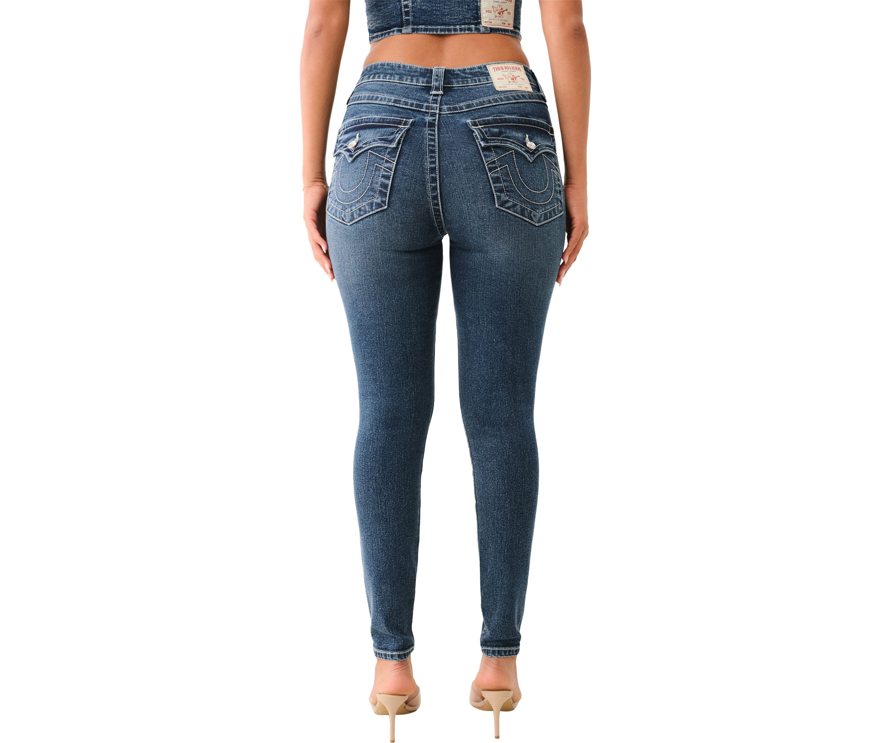 Womens Jennie Curvy Skinny Jean with Crystal Button Jeans