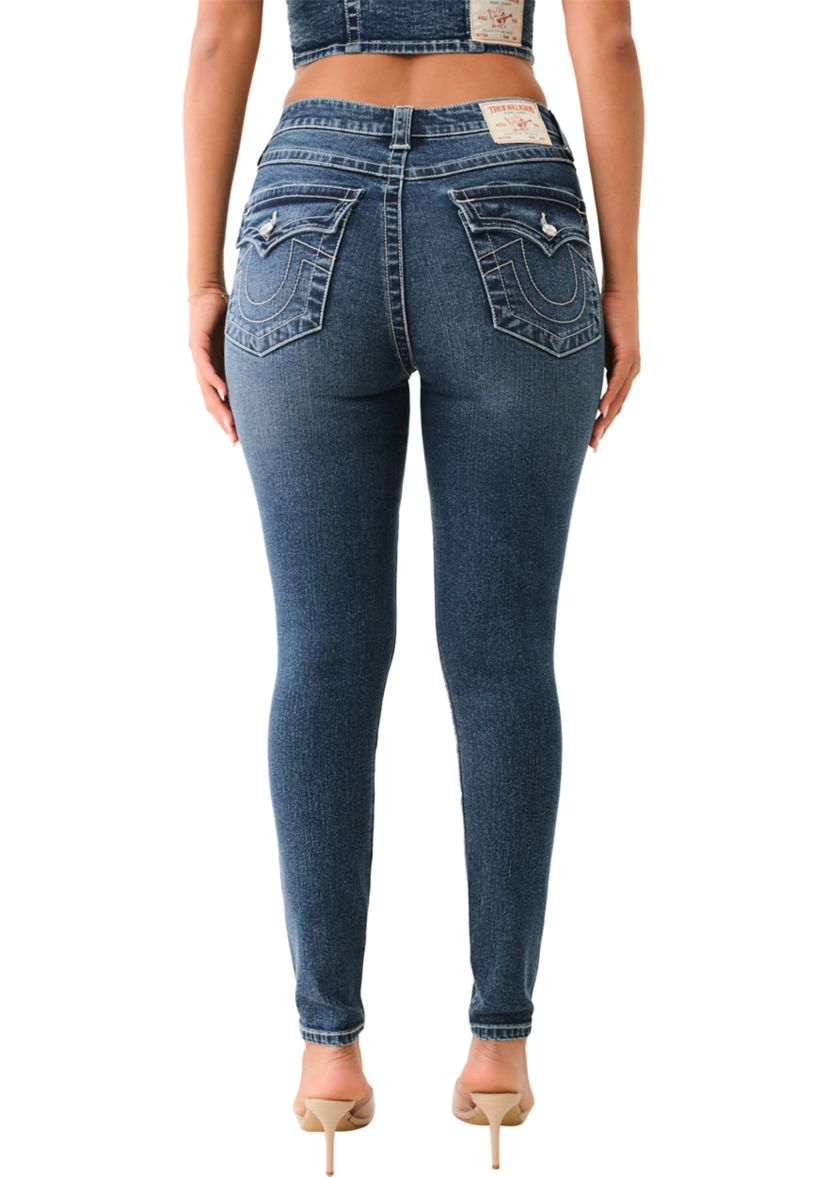 Womens Jennie Curvy Skinny Jean with Crystal Button Jeans