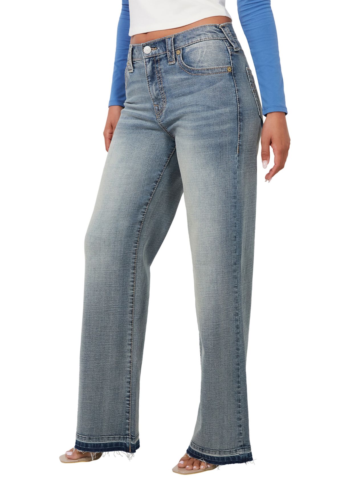 Leila Wider Leg Denim Jeans 