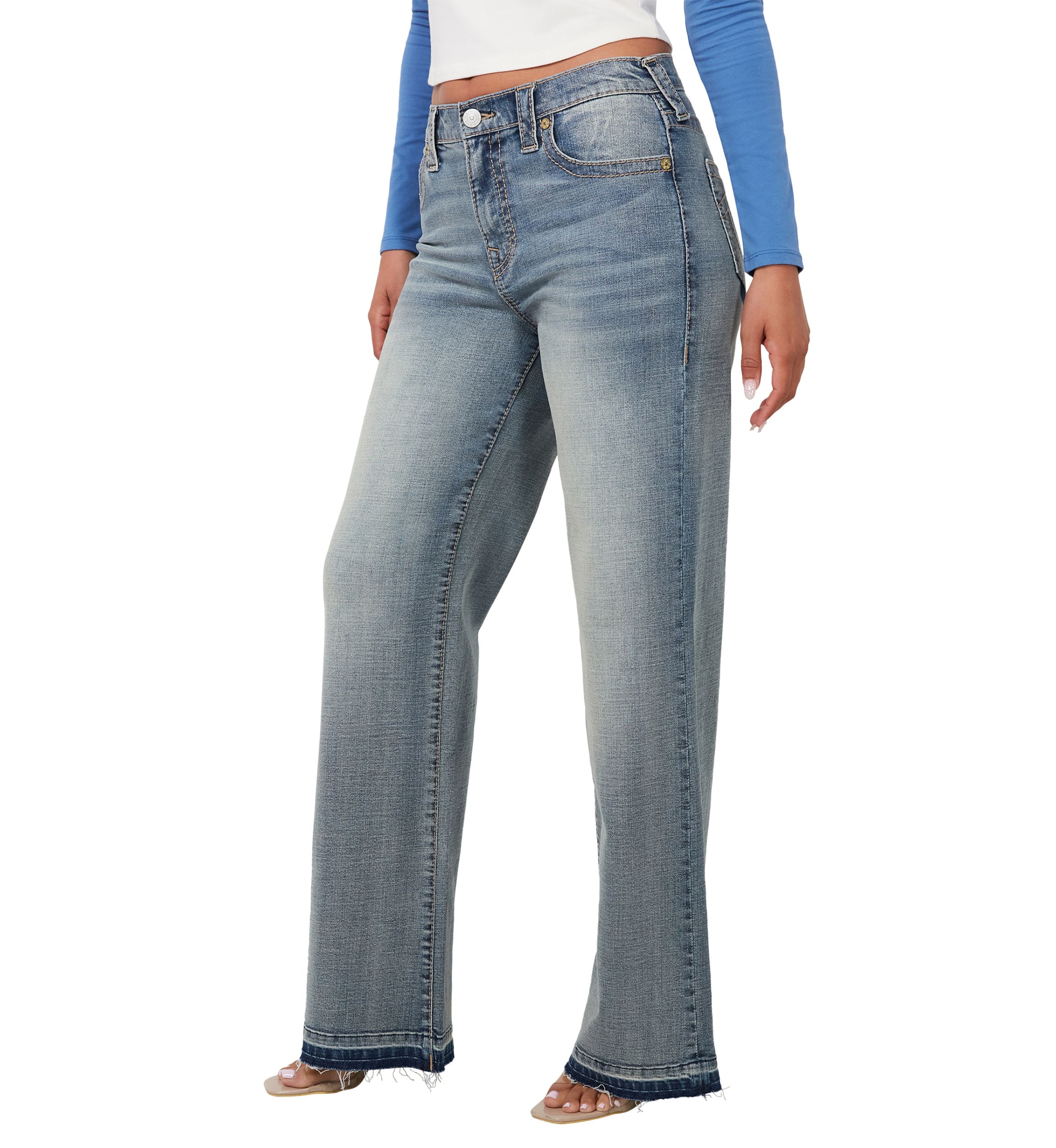 Leila Wider Leg Denim Jeans 