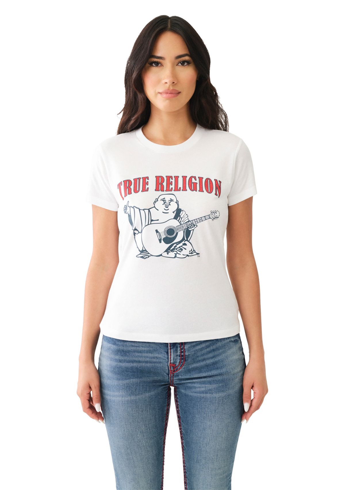 Womens Buddha Logo Crew Neck Graphic T-Shirt