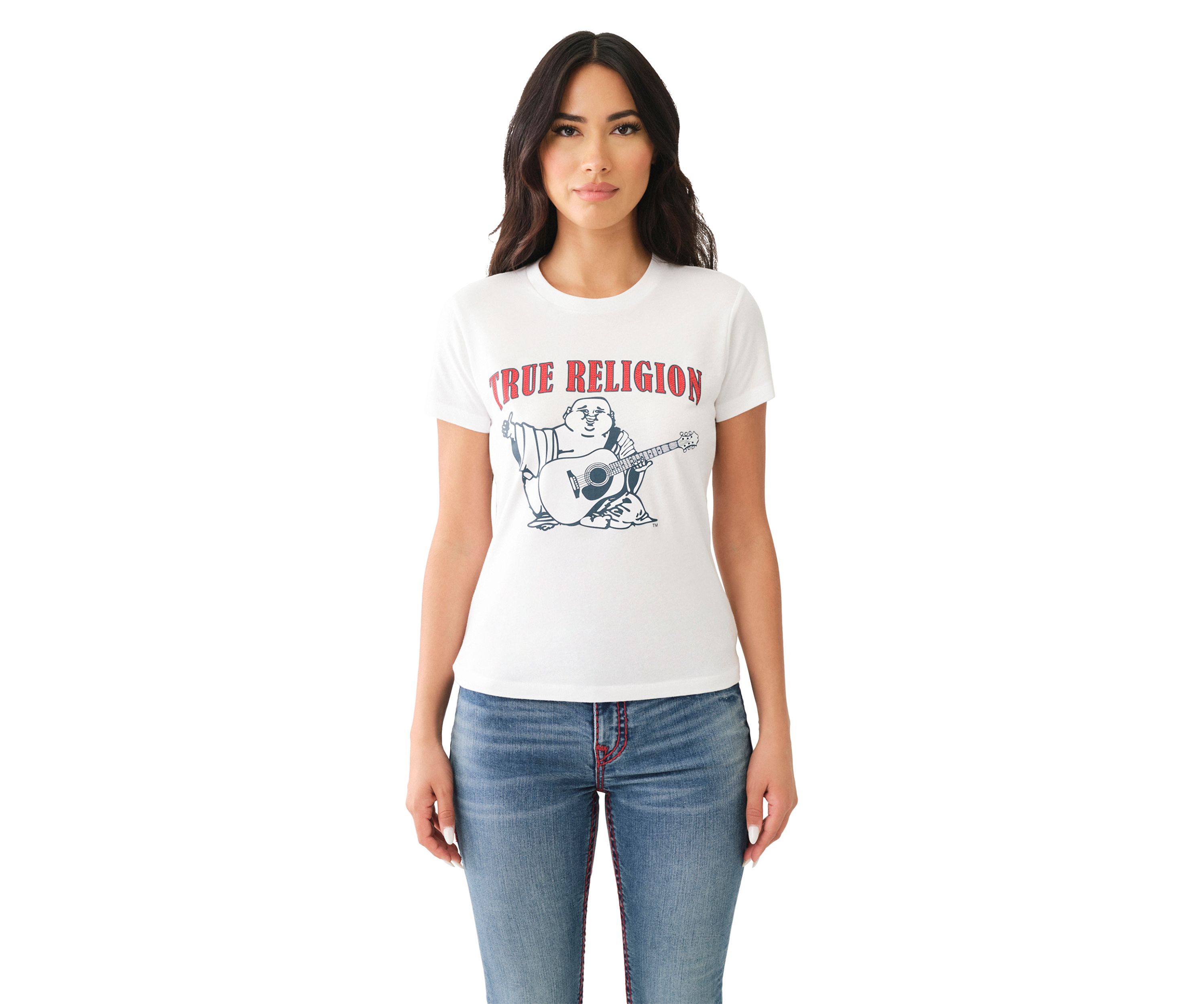 Womens Buddha Logo Crew Neck Graphic T-Shirt