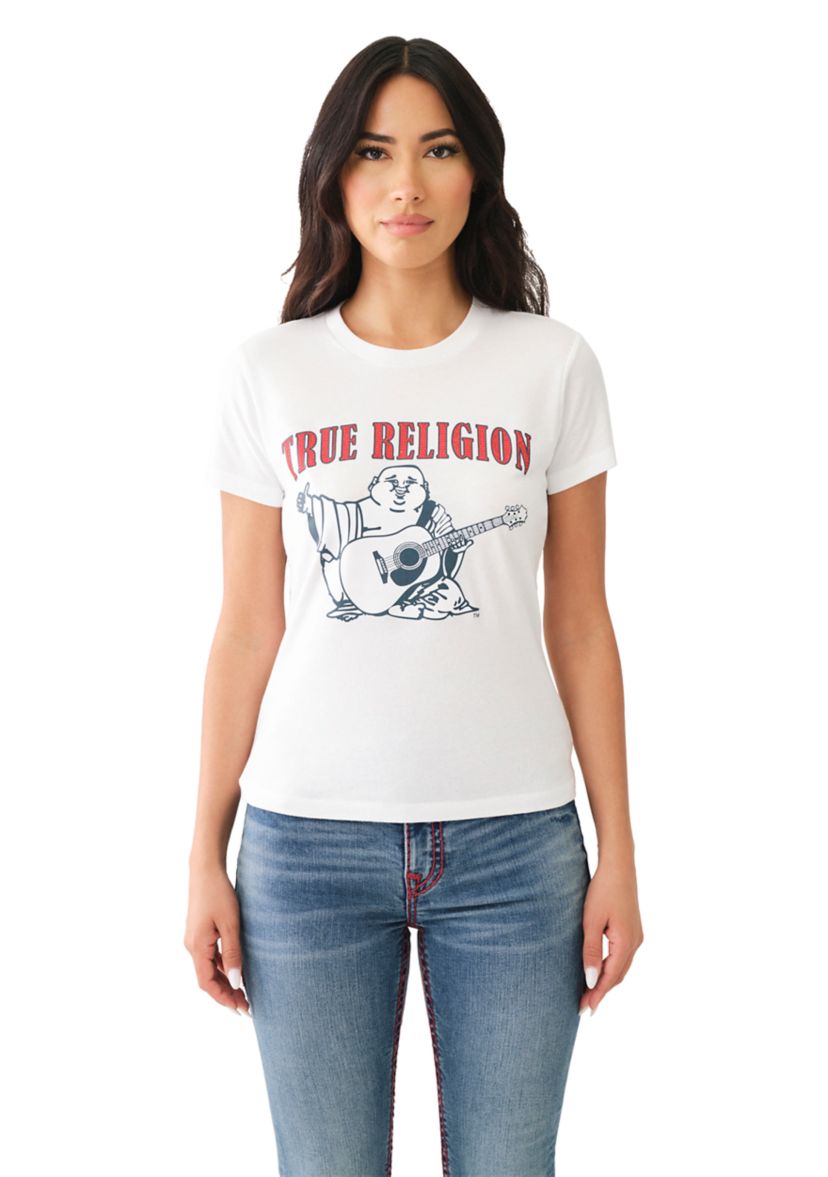 Womens Buddha Logo Crew Neck Graphic T-Shirt