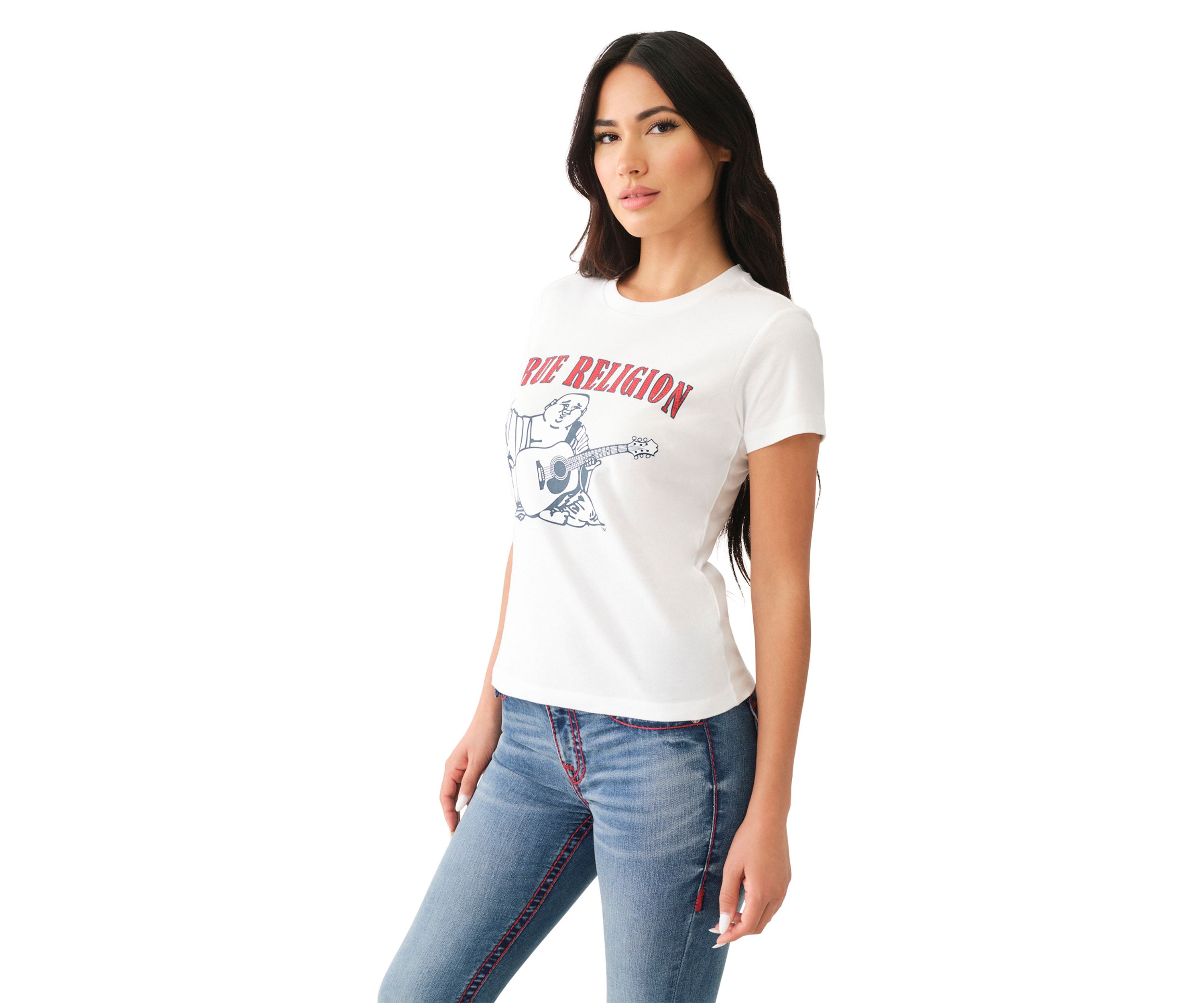 Womens Buddha Logo Crew Neck Graphic T-Shirt
