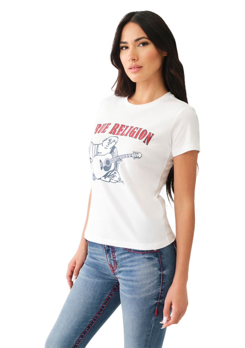 Womens Buddha Logo Crew Neck Graphic T-Shirt