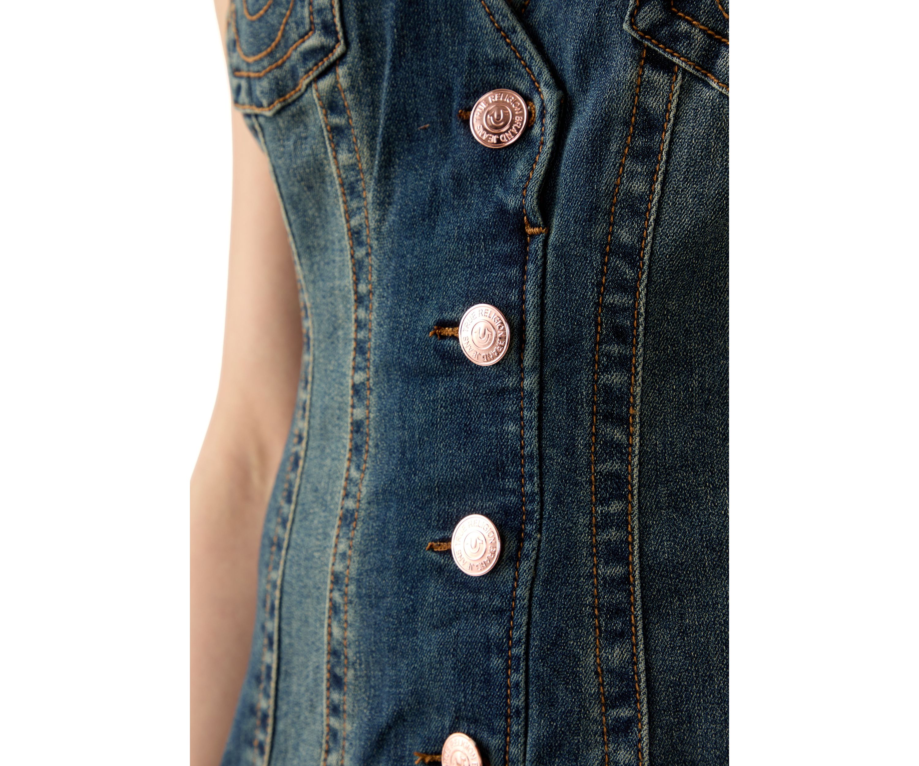 Womens Fitted Button Front Denim Dress
