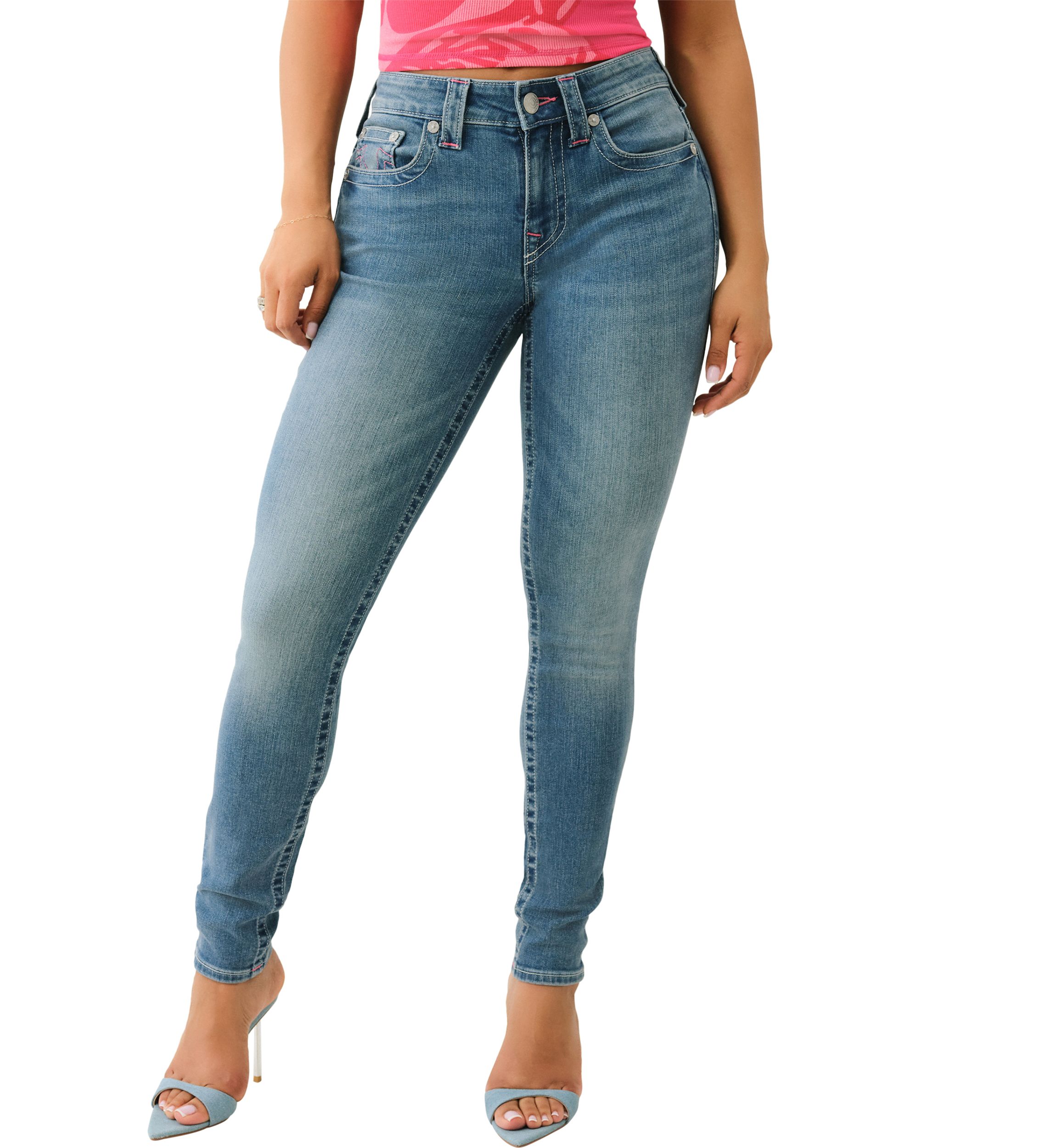 Jennie Curvy Skinny Jean with Embroidered Logo Jeans