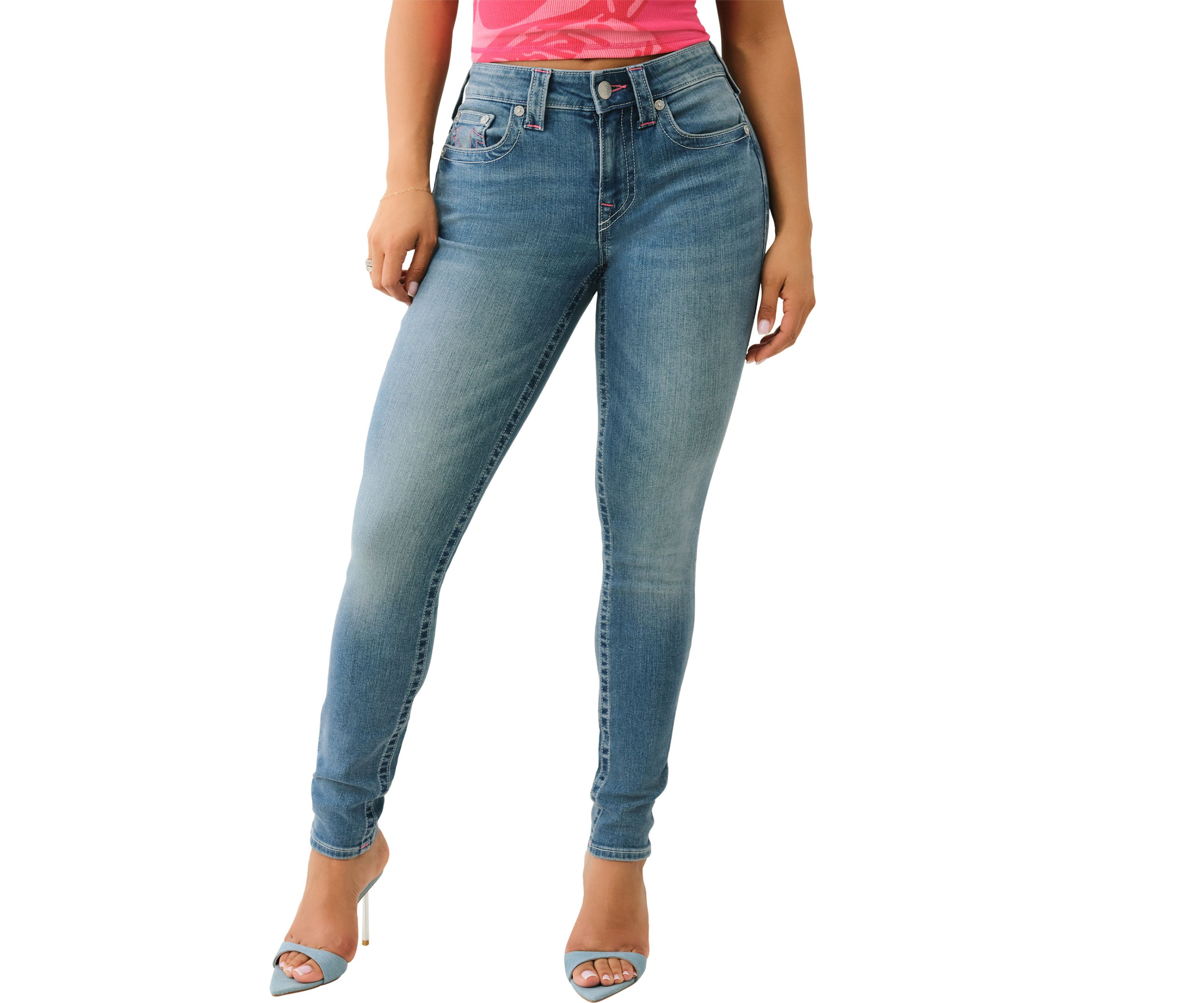 Jennie Curvy Skinny Jean with Embroidered Logo Jeans