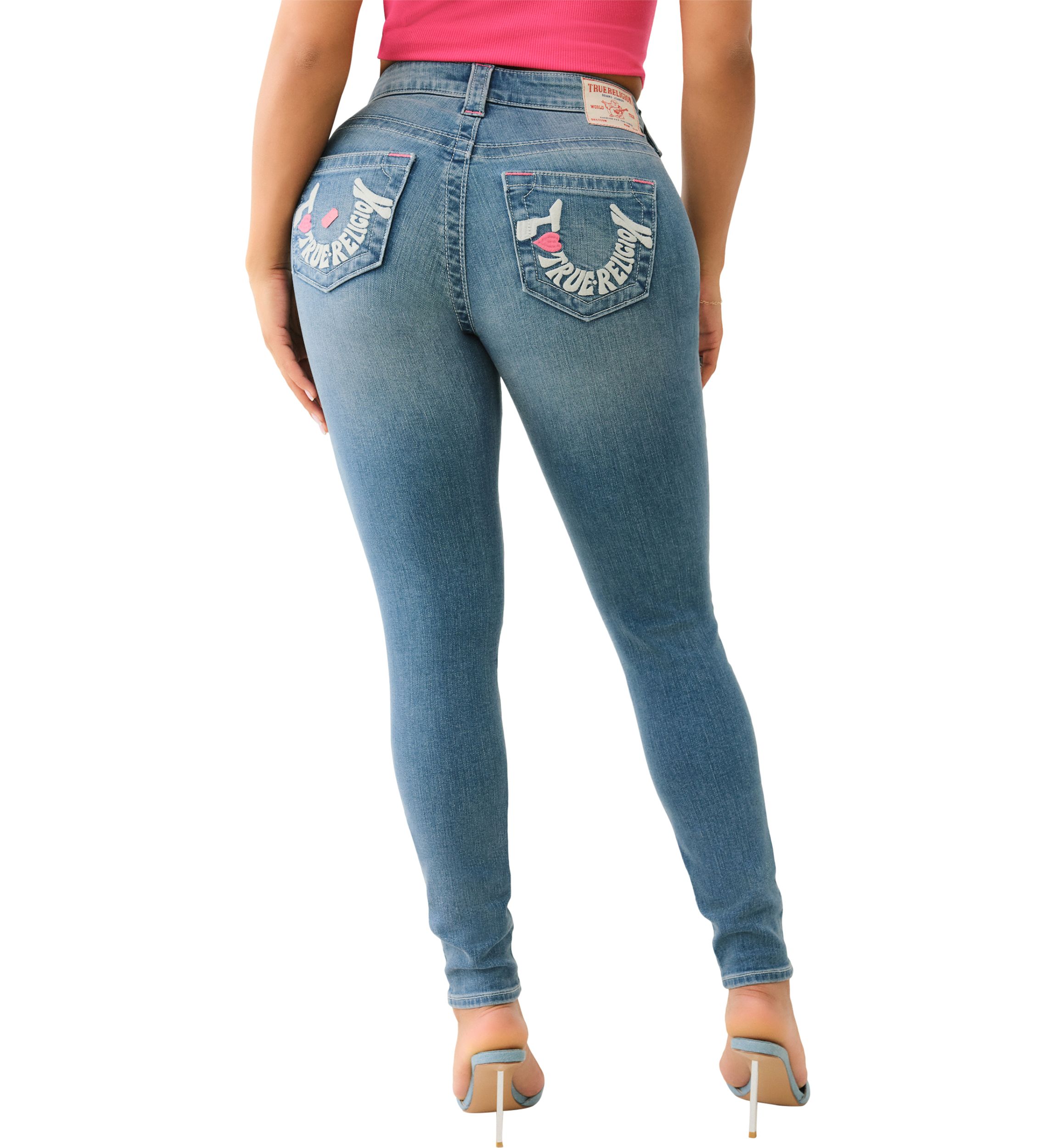 Jennie Curvy Skinny Jean with Embroidered Logo Jeans