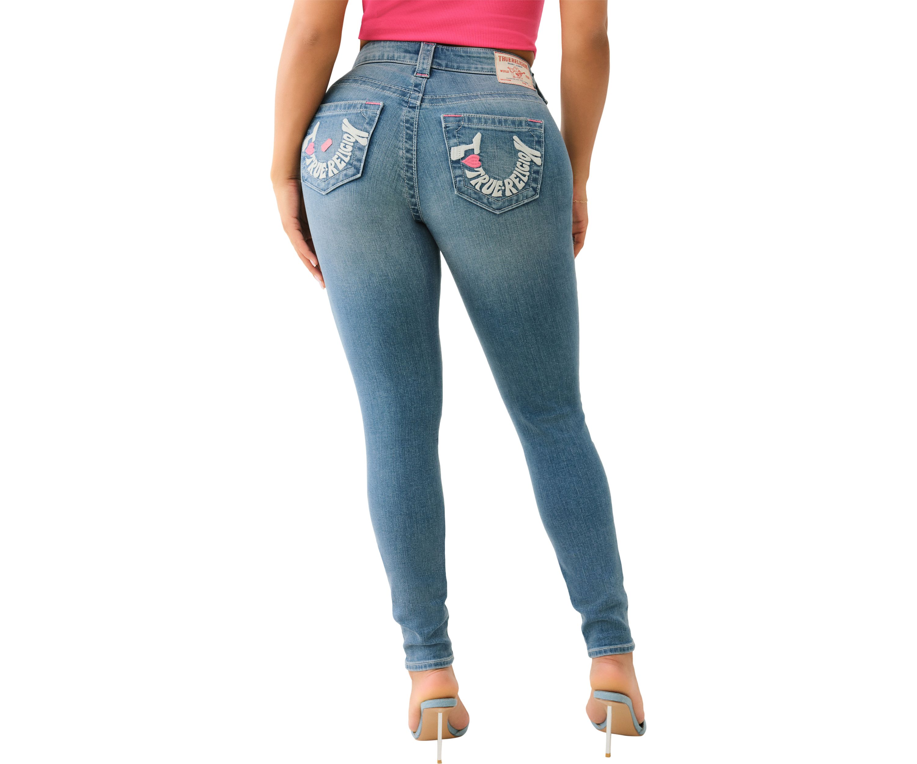 Jennie Curvy Skinny Jean with Embroidered Logo Jeans