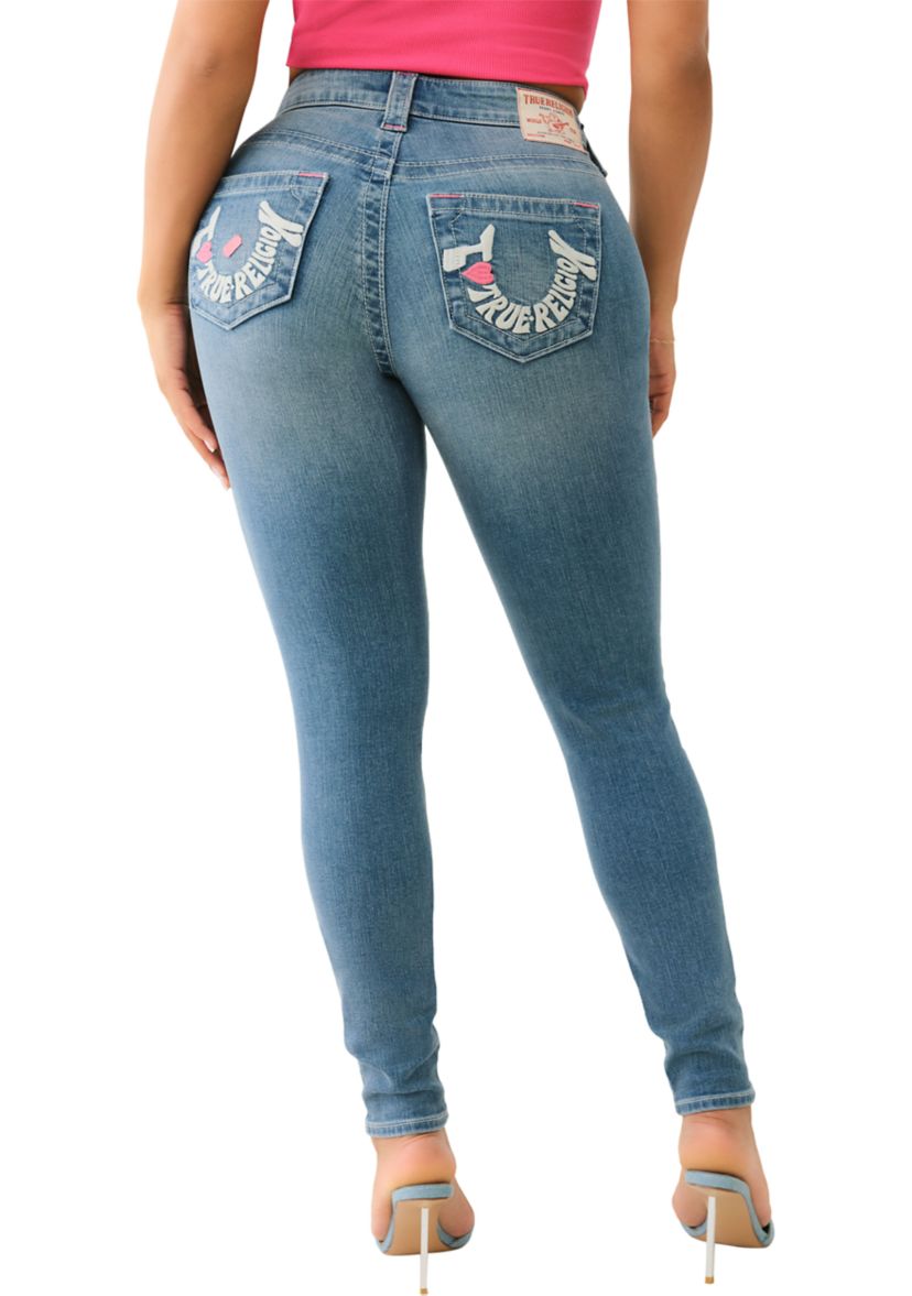 Jennie Curvy Skinny Jean with Embroidered Logo Jeans