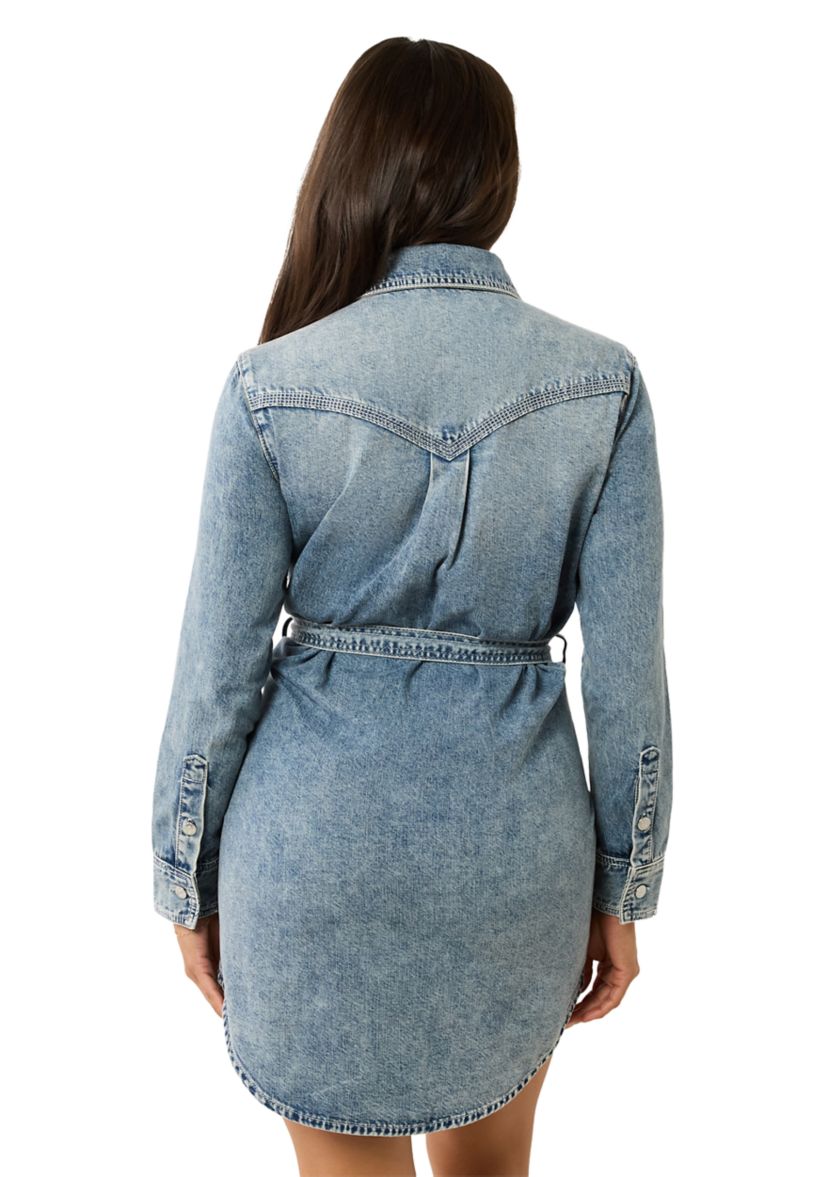 Womens Georgia Belted Denim Shirtdress