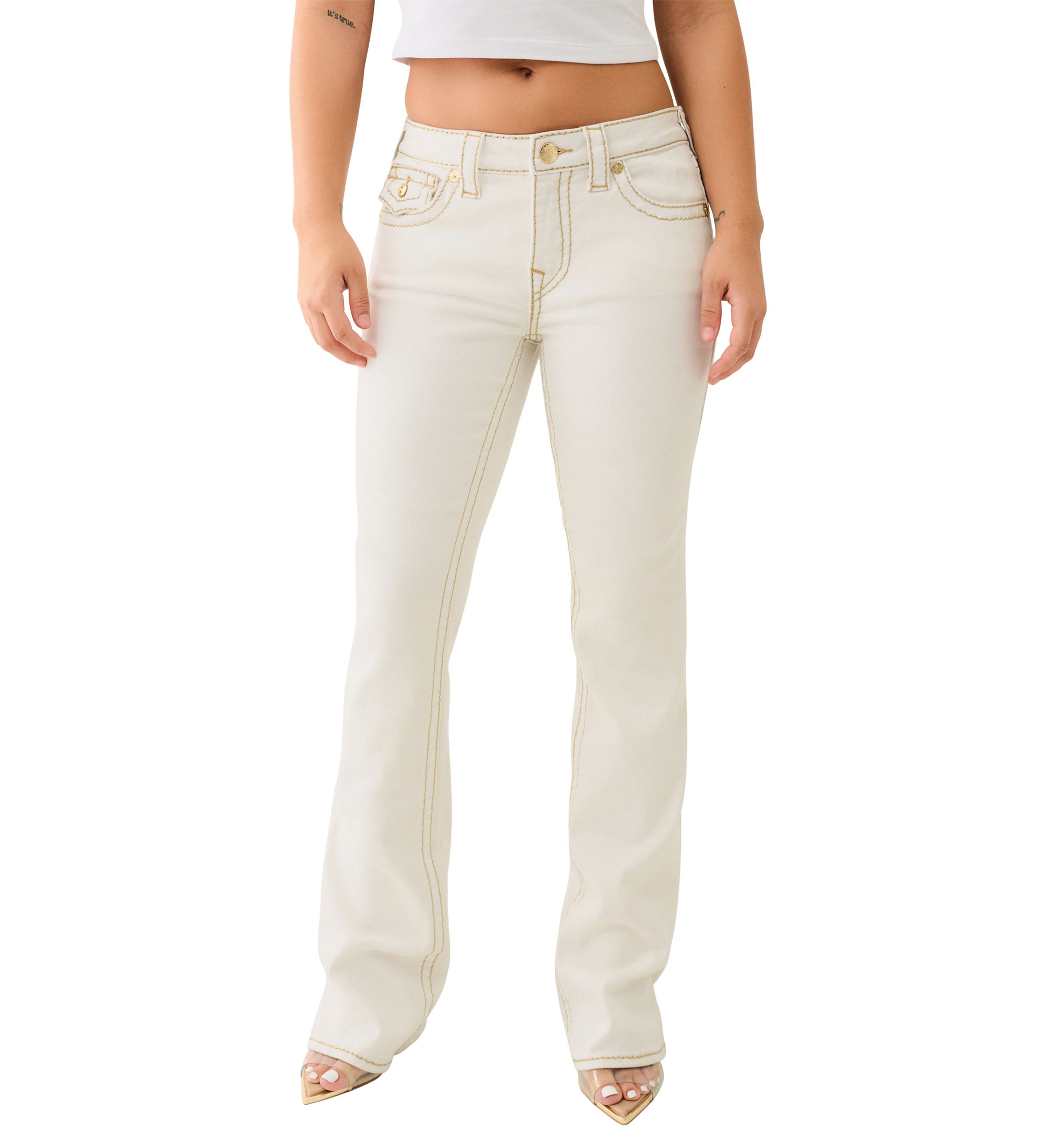 True Religion Women's Becca Bootcut Jeans with Lurex Stitch | Belk