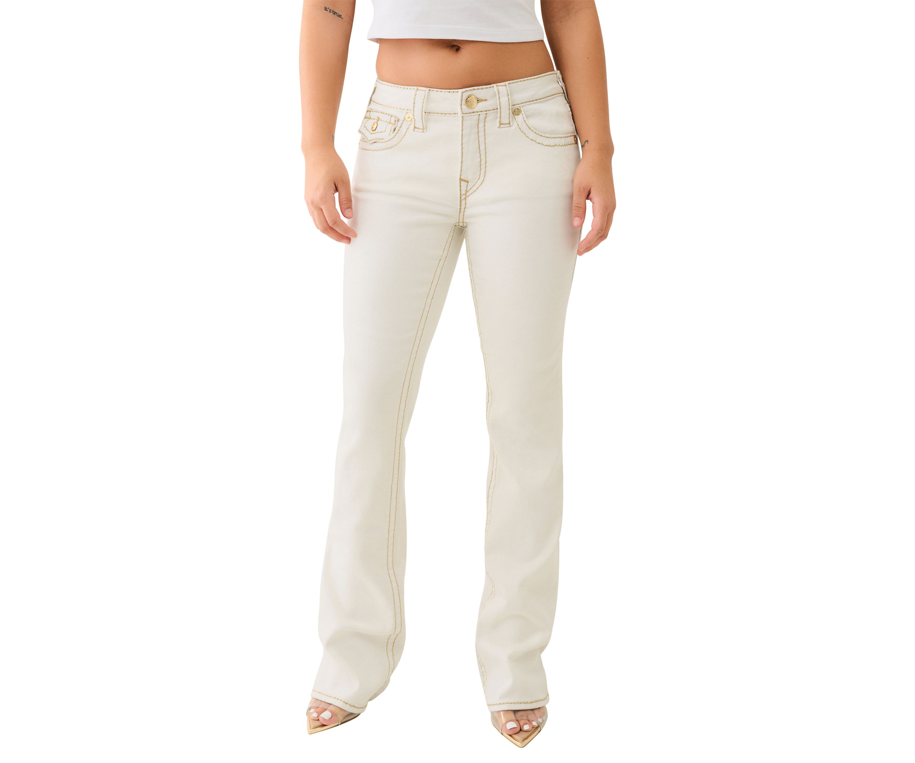Womens Becca Bootcut Jeans with Lurex Stitch