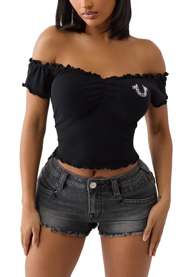 Lettuce Trim Off-the-Shoulder Top