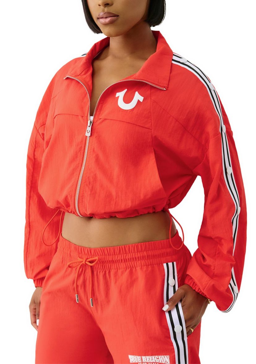 Womens Shrunken Nylon Track Jacket