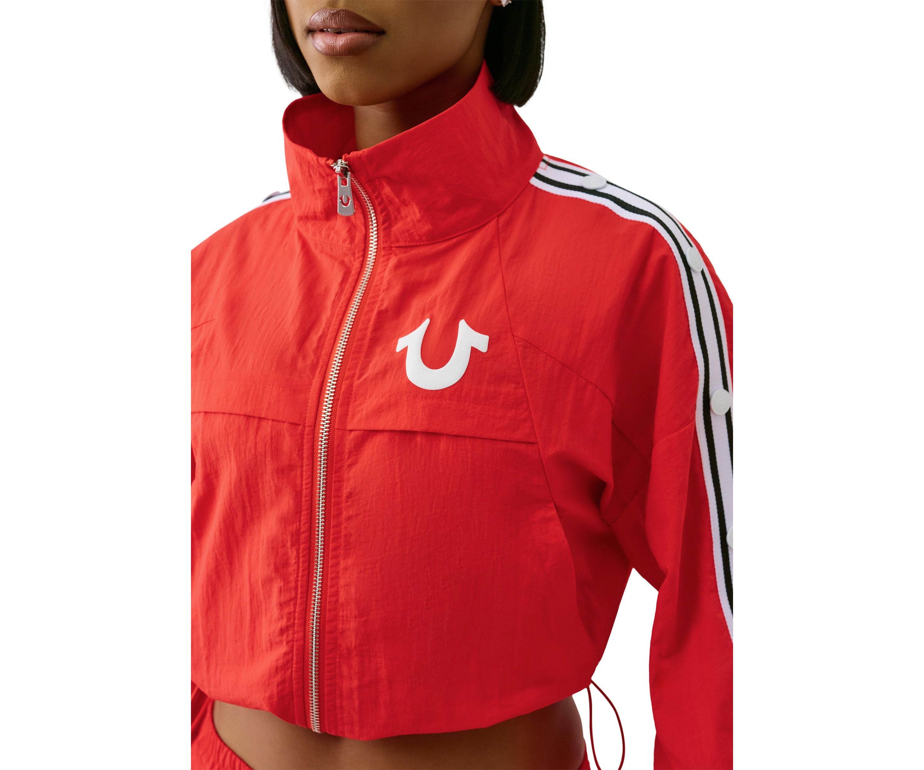 Womens Shrunken Nylon Track Jacket