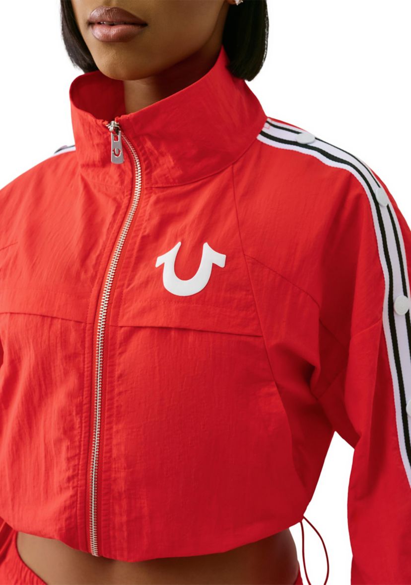 Womens Shrunken Nylon Track Jacket