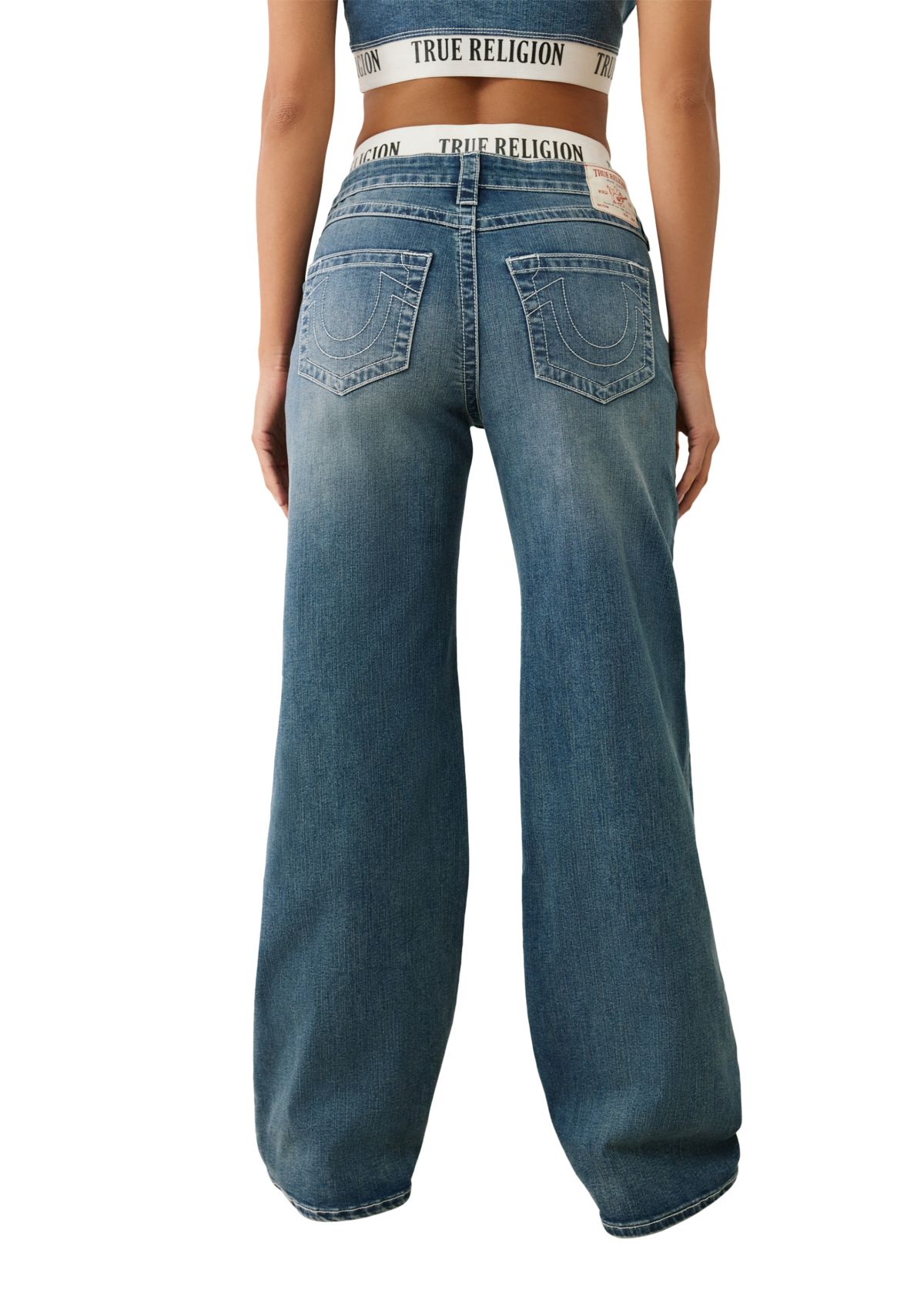 Womens Bobbi Baggy Jeans with Logo Taping Waistband