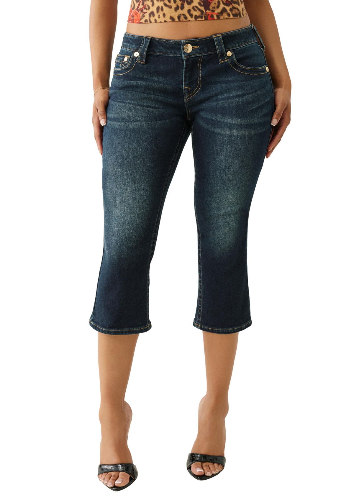 Low Rise Slim Denim Capri Pants