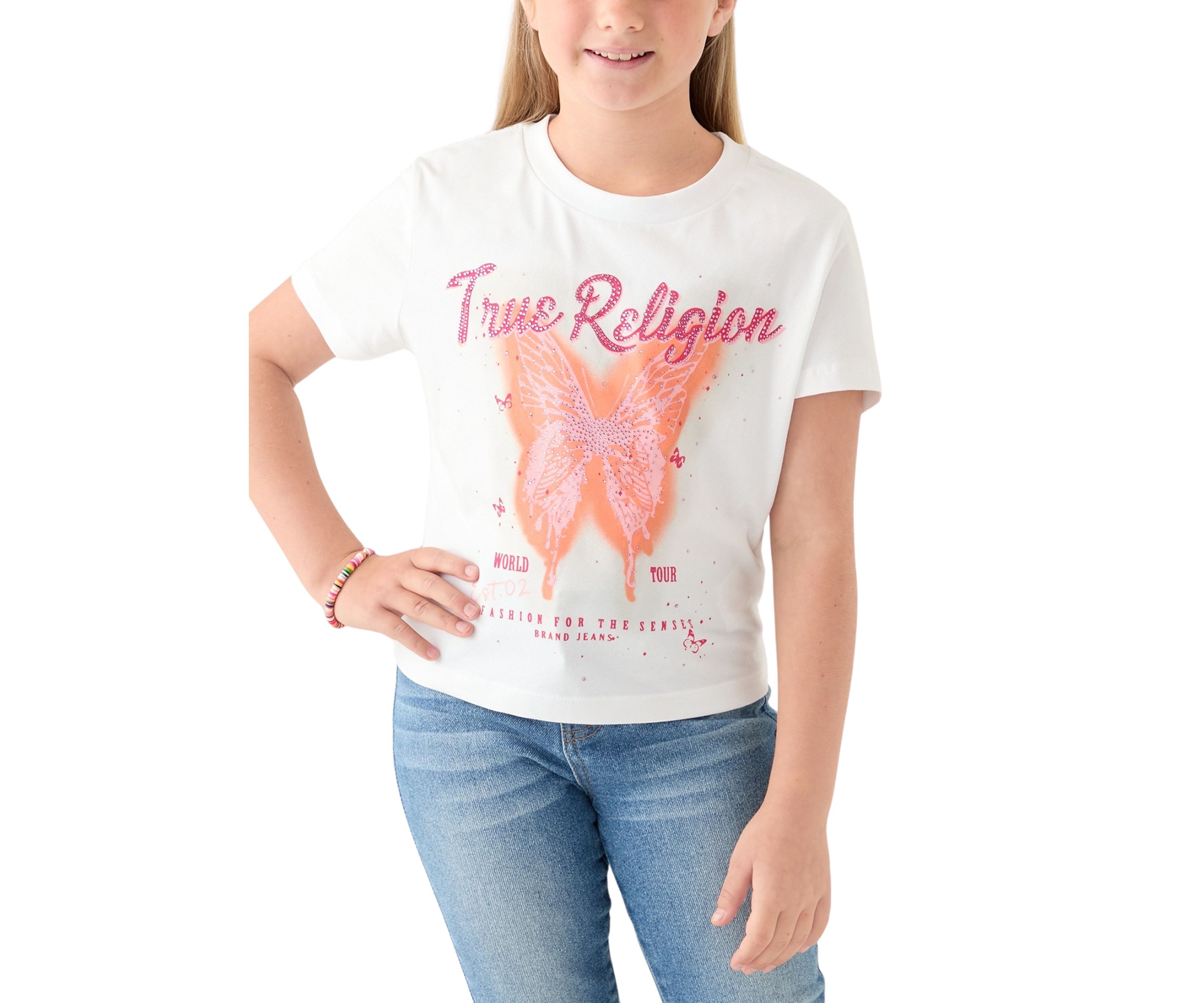 Womens Crystal Butterfly Logo Baby T-Shirt