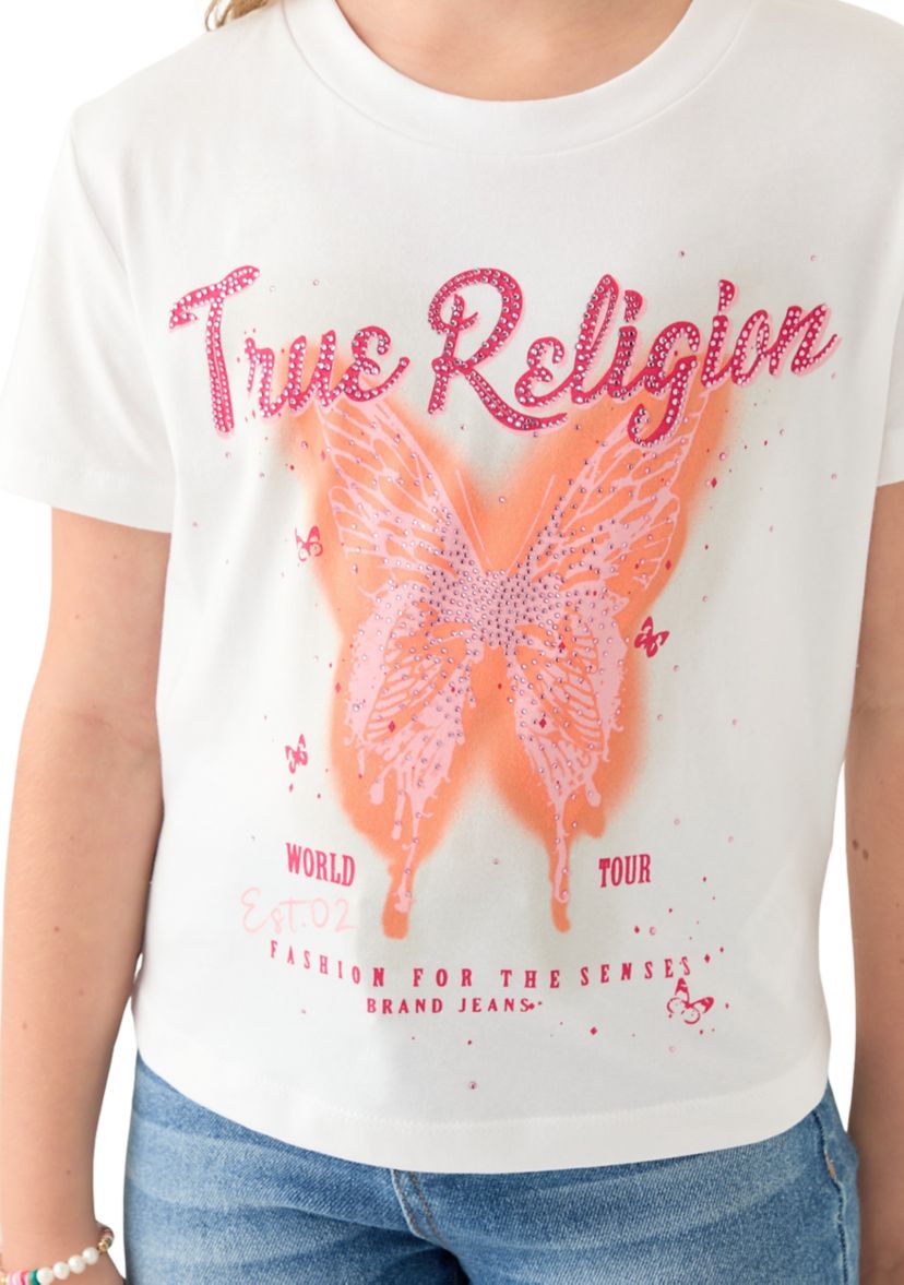 Womens Crystal Butterfly Logo Baby T-Shirt