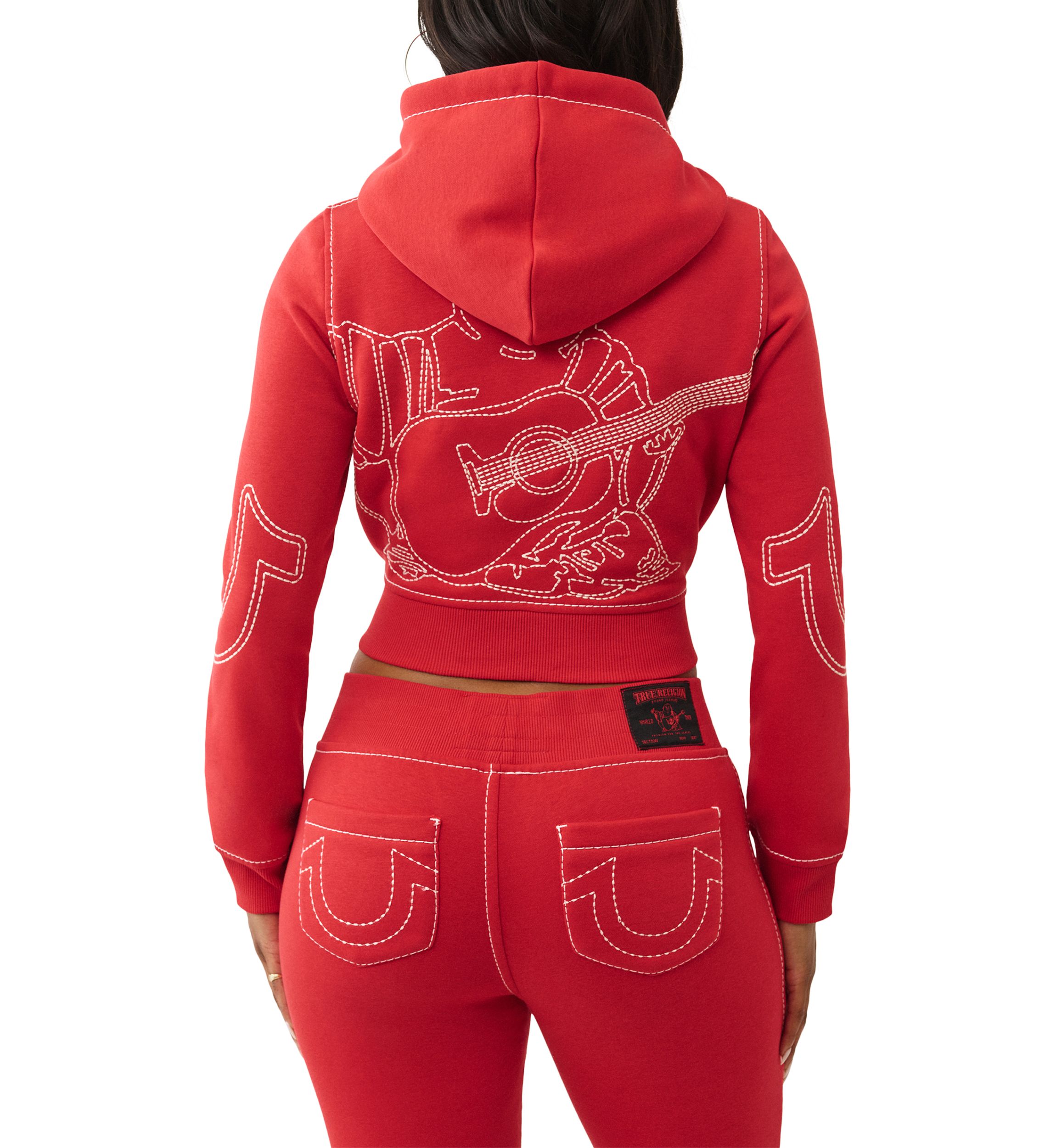 Womens Big T Shrunken Zip Hoodie