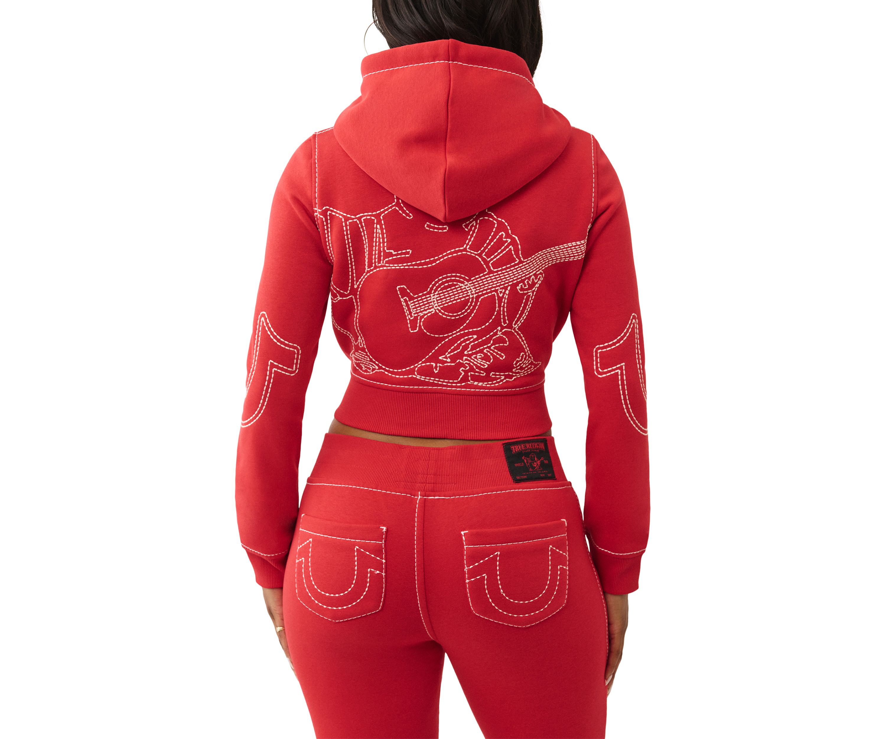 Womens Big T Shrunken Zip Hoodie