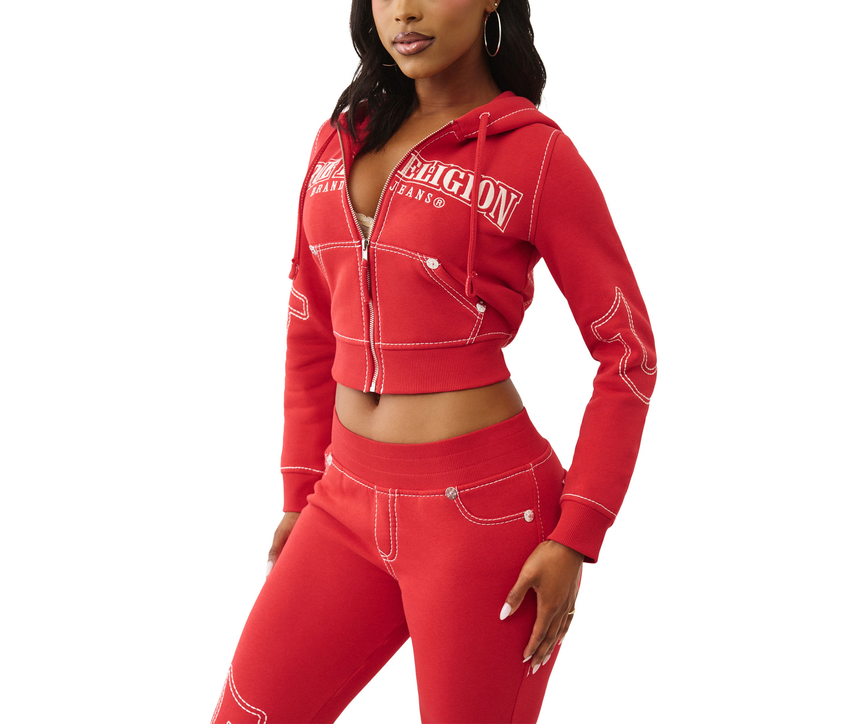 Womens Big T Shrunken Zip Hoodie