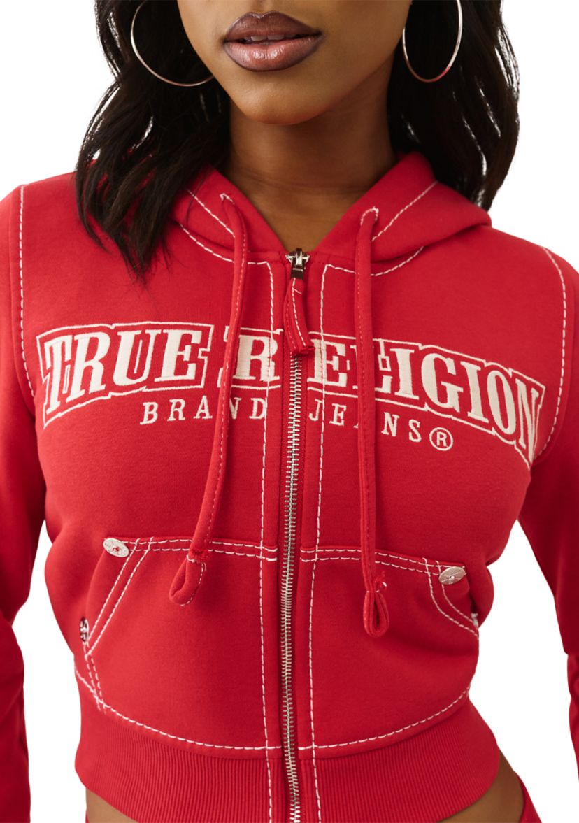 Womens Big T Shrunken Zip Hoodie