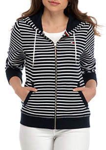 Tommy Hilfiger Women's Stripe Zip Hoodie