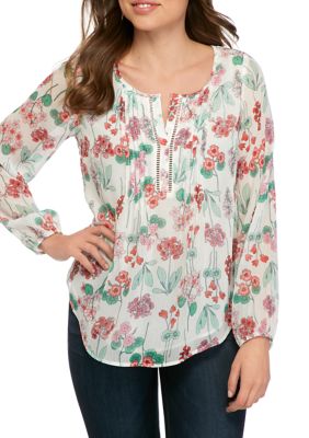 Tommy Hilfiger Women's Floral Pintuck Blouse | belk