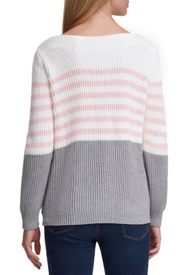 tommy hilfiger cate cable-knit ribbed sweater