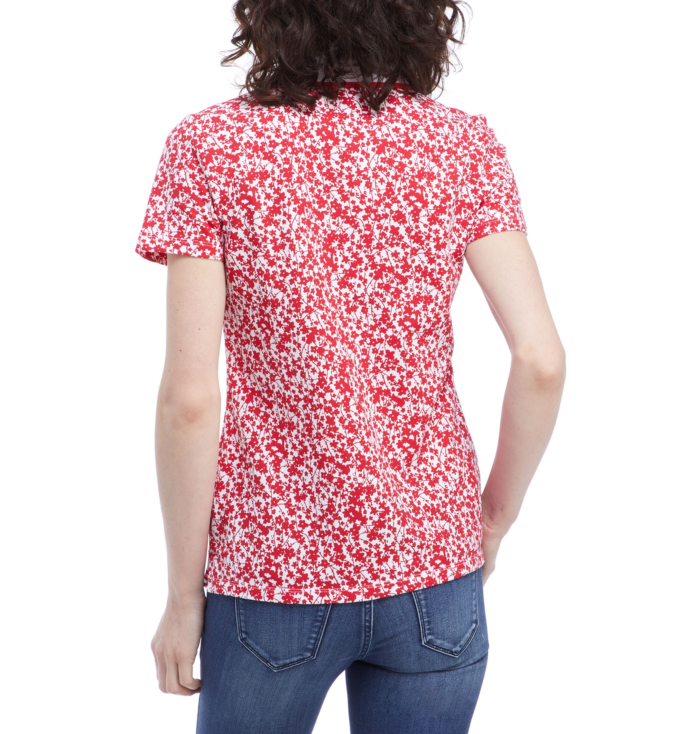 Womens Printed Short Sleeve Polo Shirt