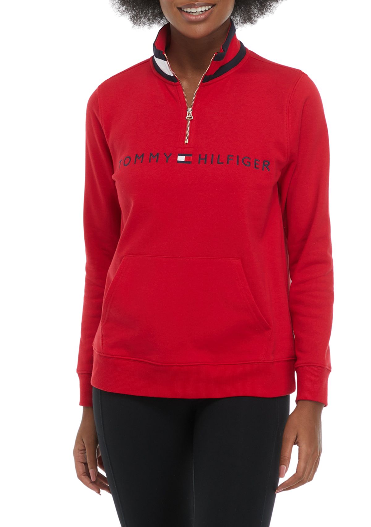 Womens Half Zip Logo Pullover