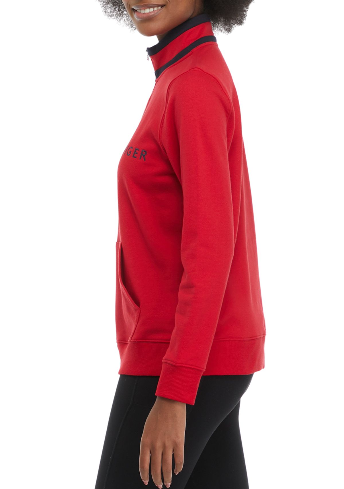 Womens Half Zip Logo Pullover