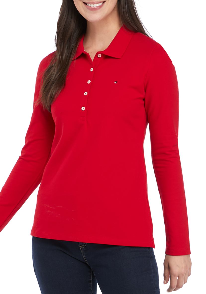 Womens Long Sleeve Polo Shirt