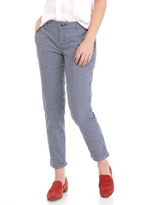 navy gingham pants