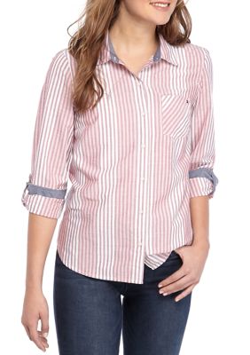 Tommy Hilfiger Women's Roll Tab Slope Stripe Shirt | belk