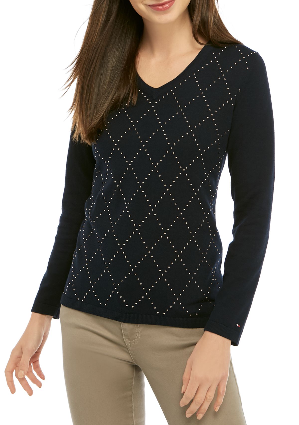 Womens Ivy Argyle Stud Shirt 