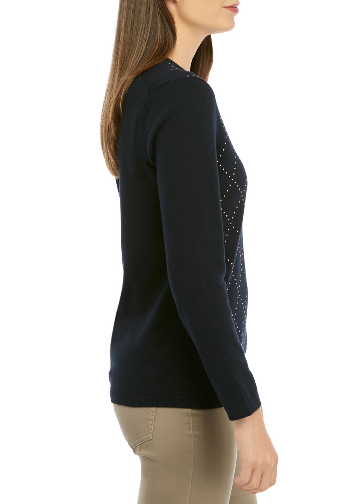 Womens Ivy Argyle Stud Shirt 