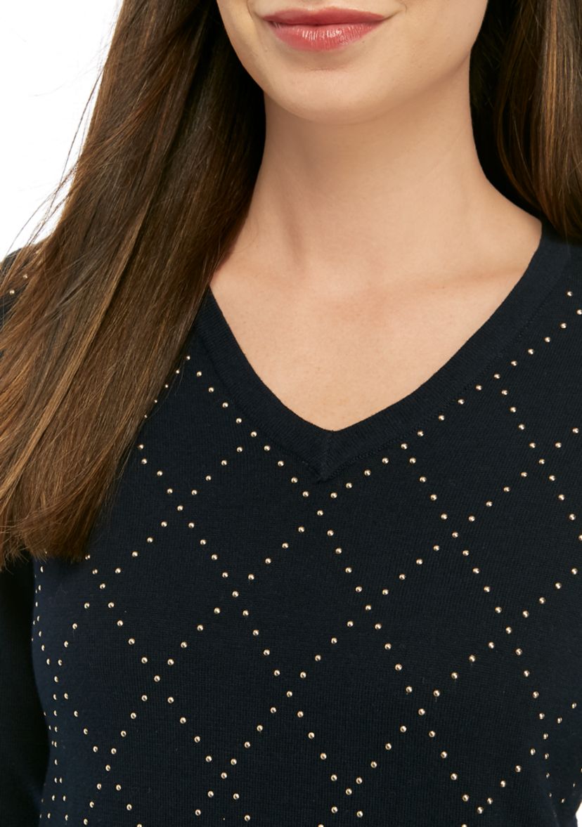Womens Ivy Argyle Stud Shirt 