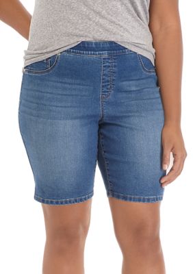 Kim Rogers® Plus Size Pull On Denim Bermuda Shorts Belk